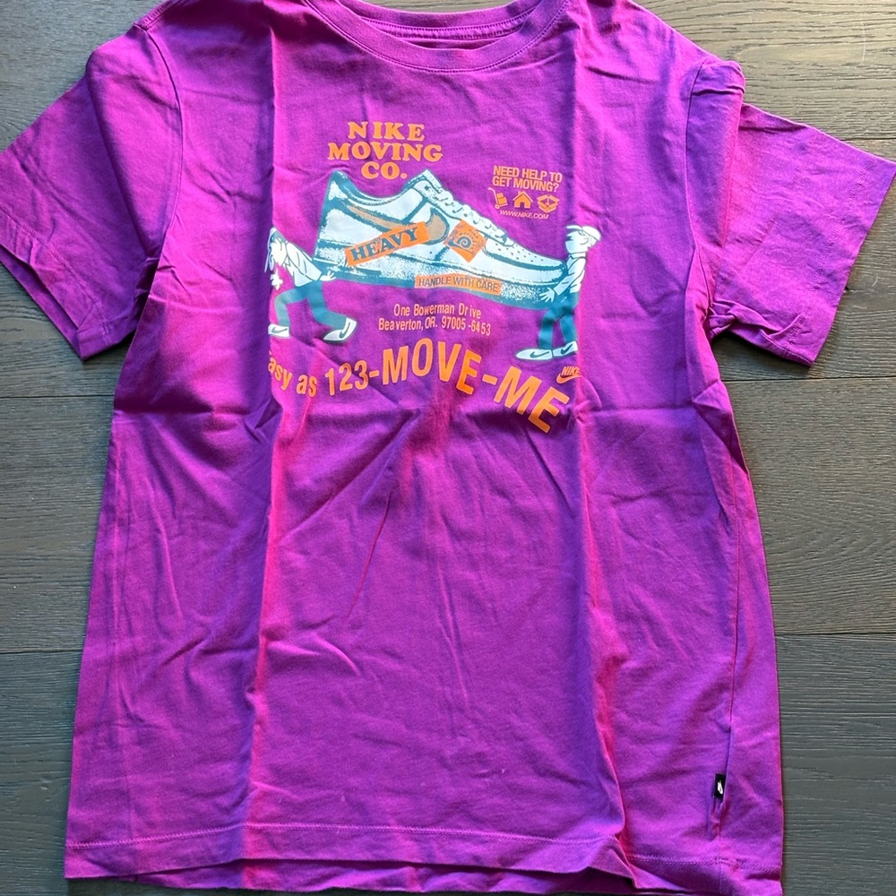 Nike Purple Short Sleeve Graphic Tee “Nike Moving Co.”